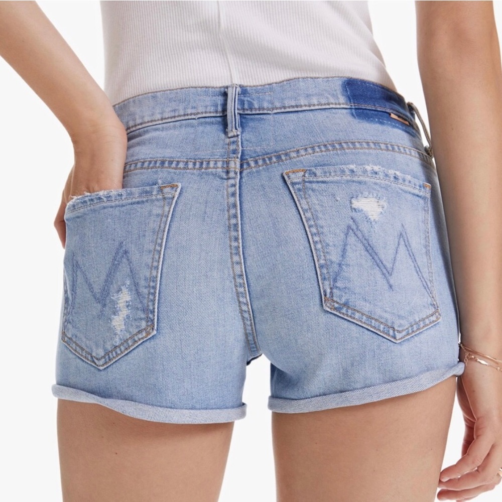 “NEW” MOTHER The Teaser Donut Roll Denim Shorts